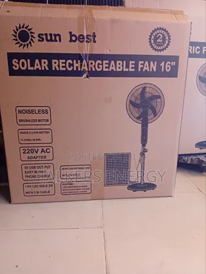 16"Inch Solar Rechargeable Standing Fan