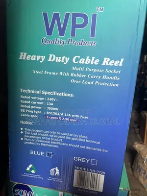 Heavy-Duty Cable Reel – 2.5mm × 50m Durable Electric Extension