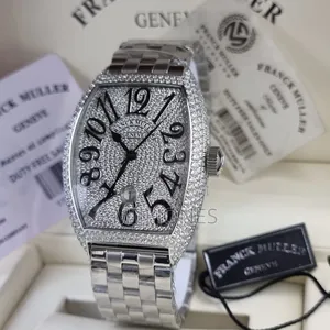 Franck Muller Inspired Cintree Curvex Diamond Silver