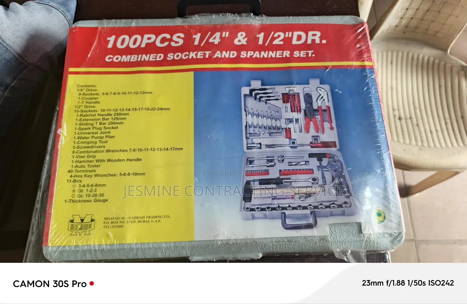 100pcs Combined Sockets And Spanner Set 1/4" X 1/2" Dr