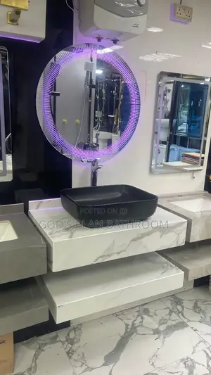 Marble Color Hanging Cabinet Basin