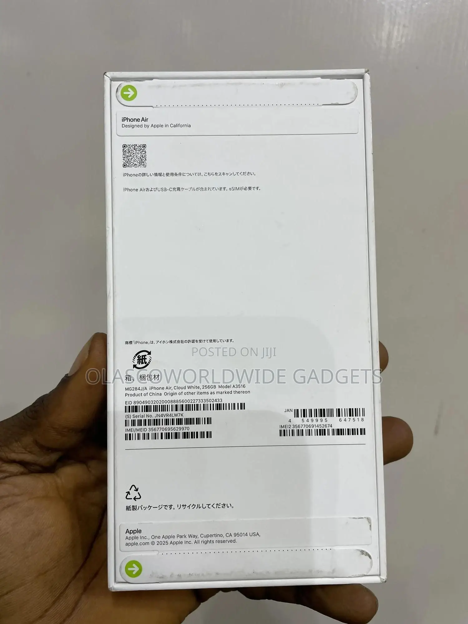 New Apple iPhone Air 256 GB White