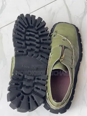 Balenciaga Croc-Embossed Chunky Loafers With Zipper