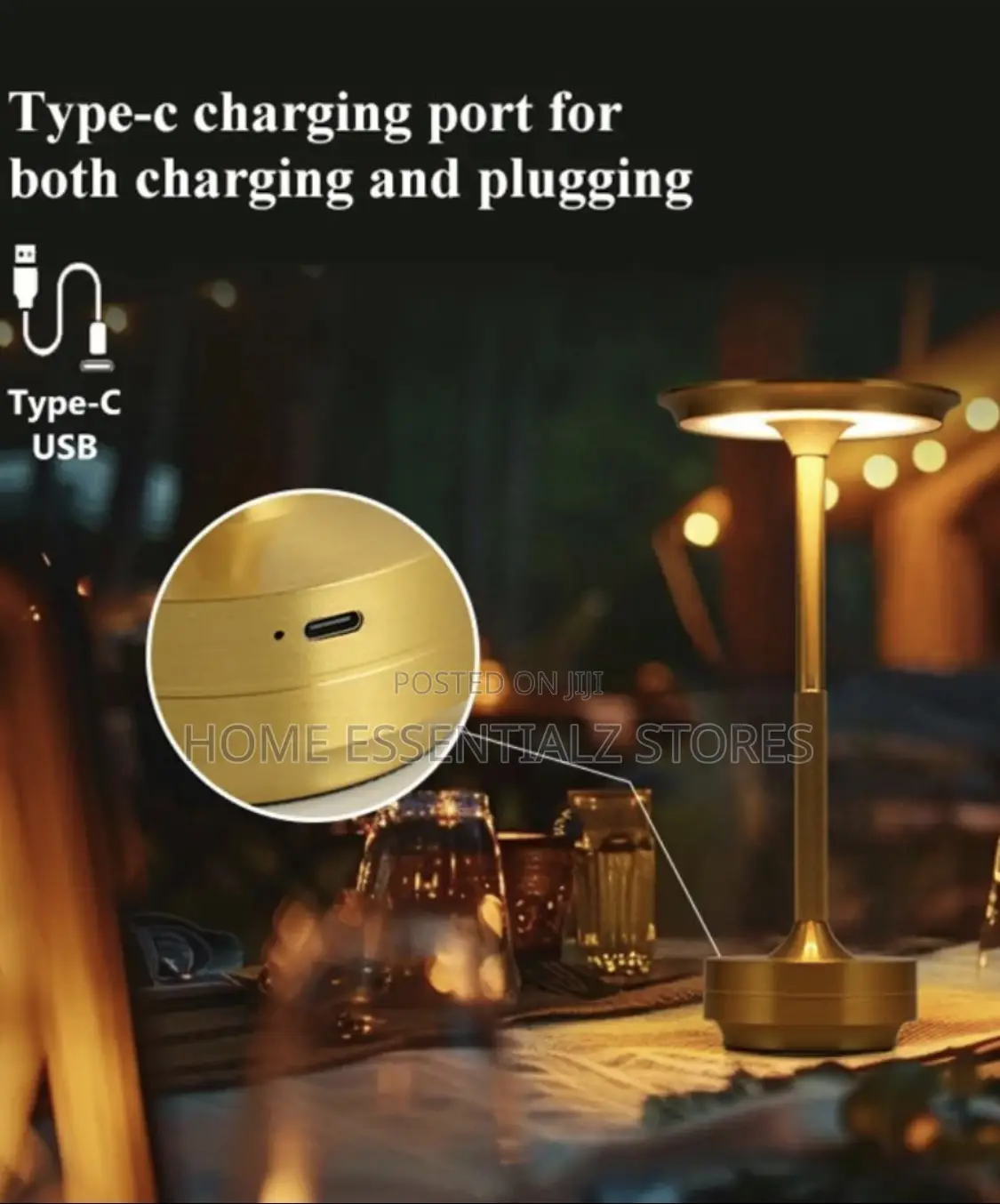 Cordless Rechargeable Modern Dinner Table Lamp