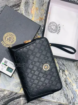 Versace Quality Luxury Men Genuine Leather Purse