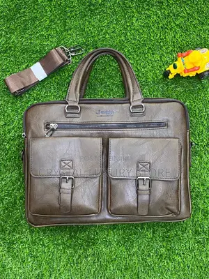 Jeep Quality Luxury Men Genuine Leather Laptop Bag