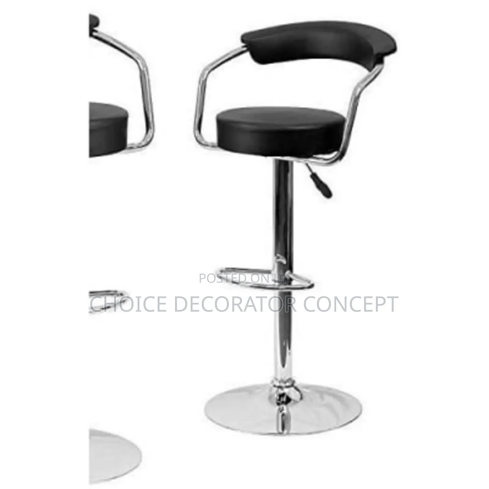Adjustable 360° Set of 2 Bar Stool
( Black)