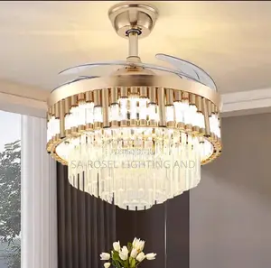 Crystal Led Chandelier With Fan