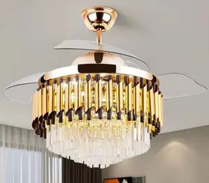 Crystal Led Chandelier With Fan
