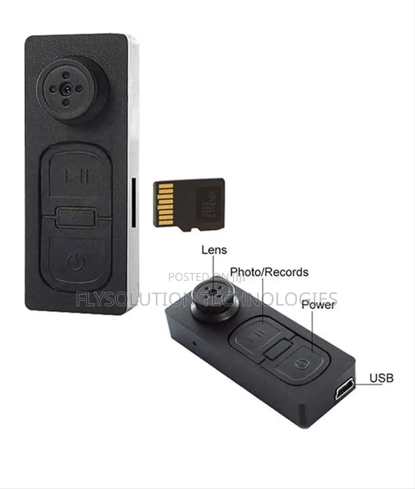 Spy Hidden Camera Hd S918 CCTV Button Camera With Sd Card Slot