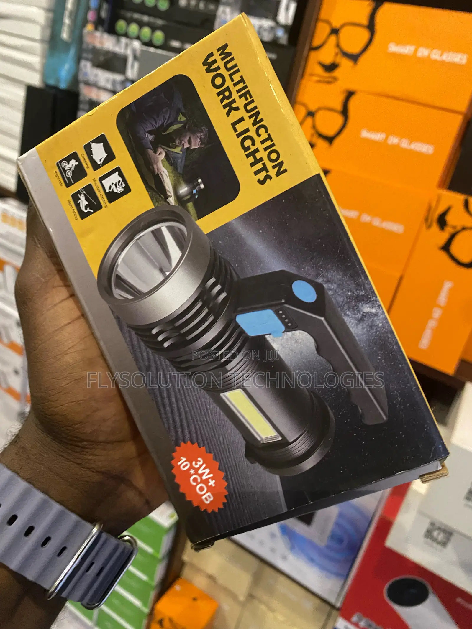 Multifunction 3w 10 Cob Led Work Rechargeable Torch Light