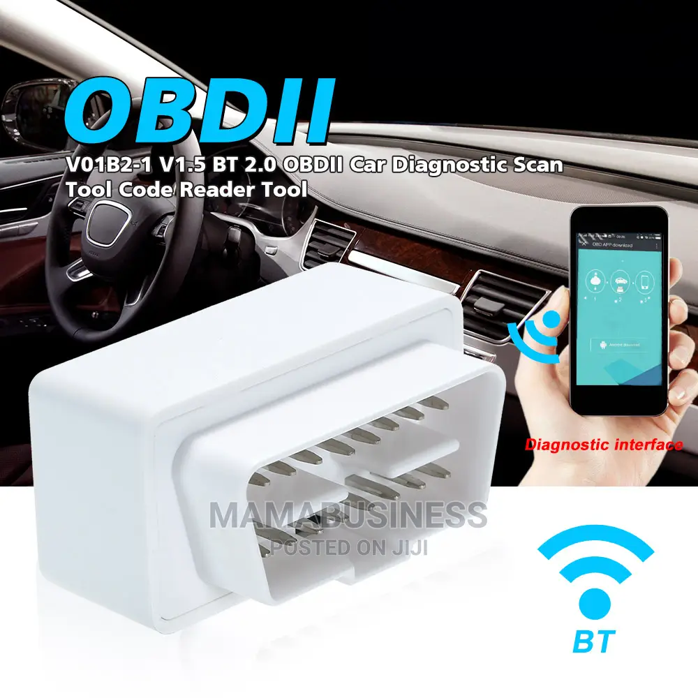 OBDII Auto Diagnostic Car Scanner Tool Code Reader - White