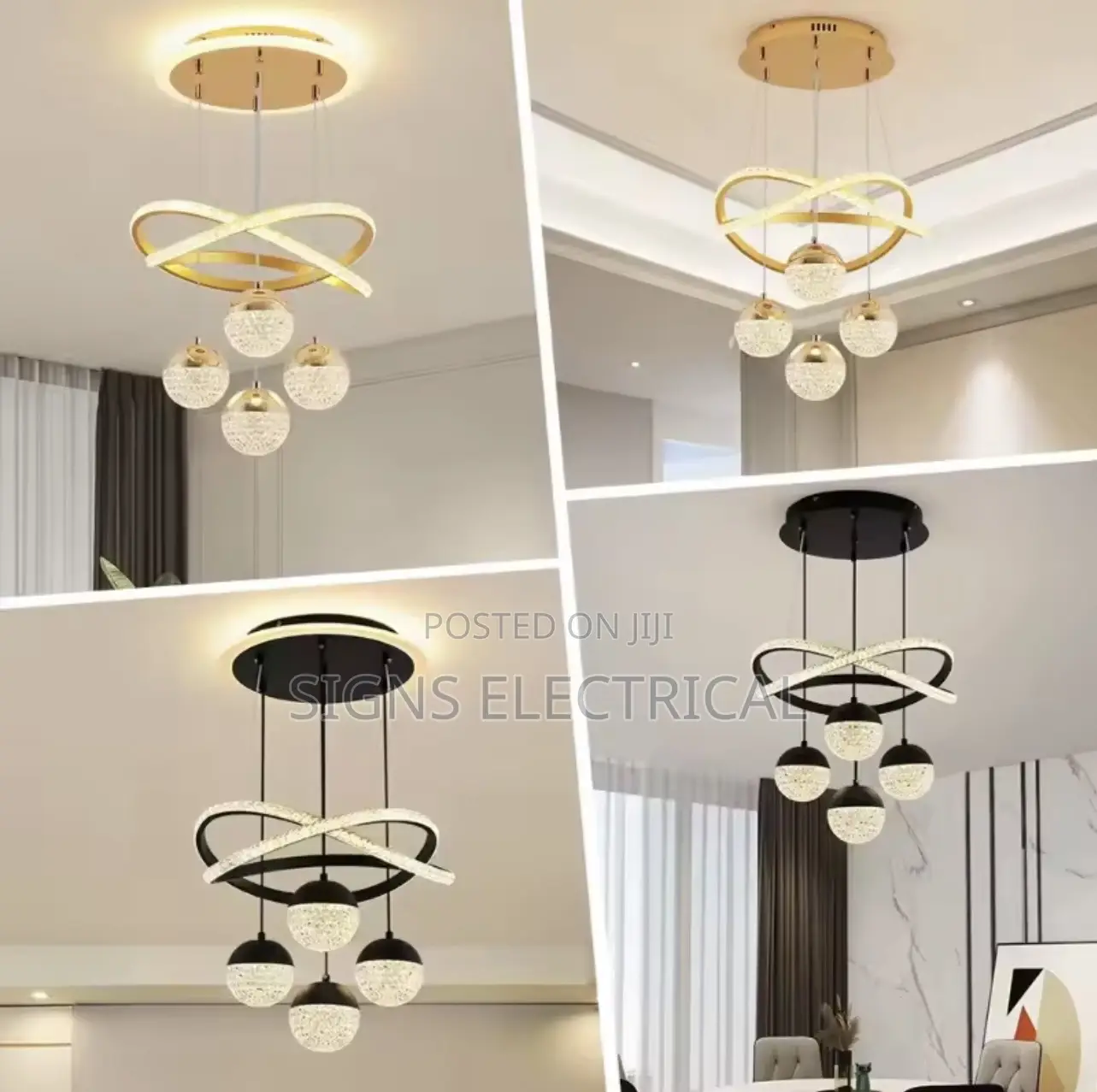 Modern Light Emitting Diode Ring Chandelier