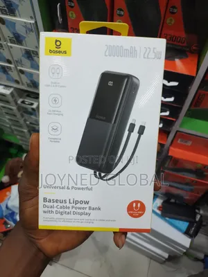 Baseus Lipow Powerbank With Digital Display And Inbuilt Cable