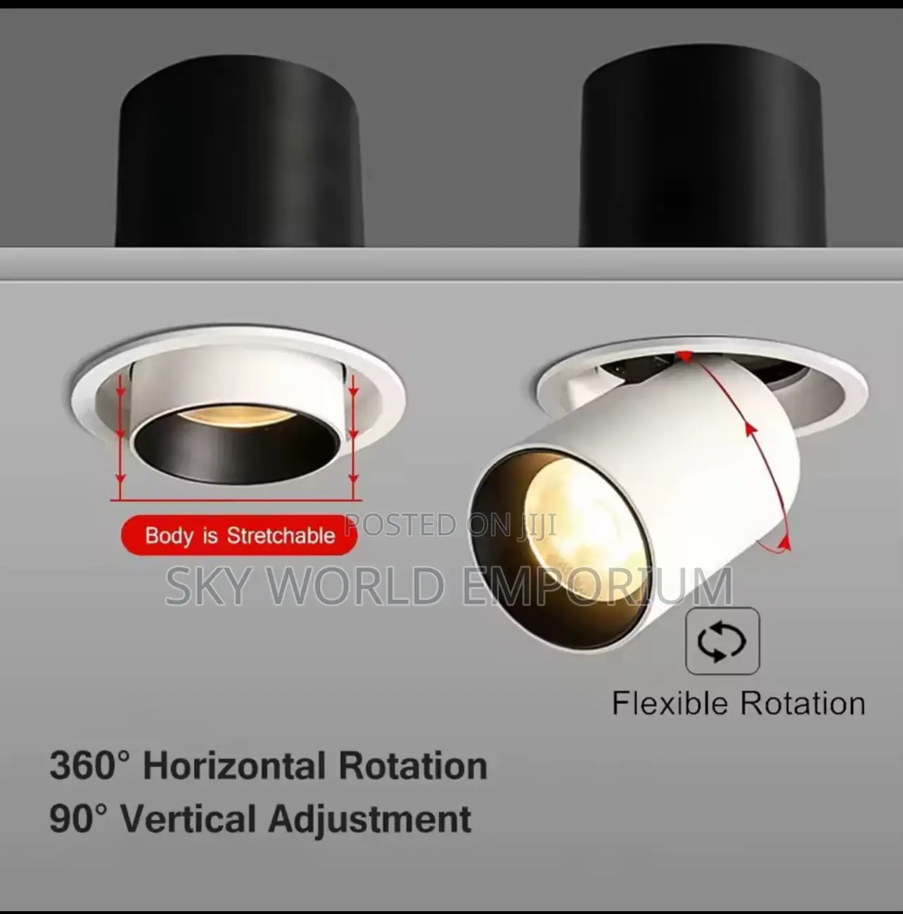 Led Recessed Downlights Stretchable Single Head Led Spotlight