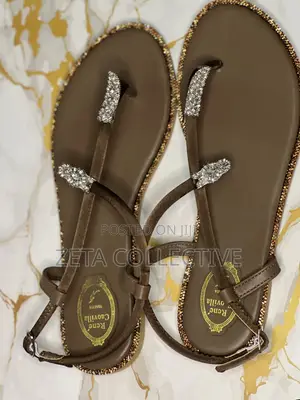Brown Female Flat Chic Sandal Size 41