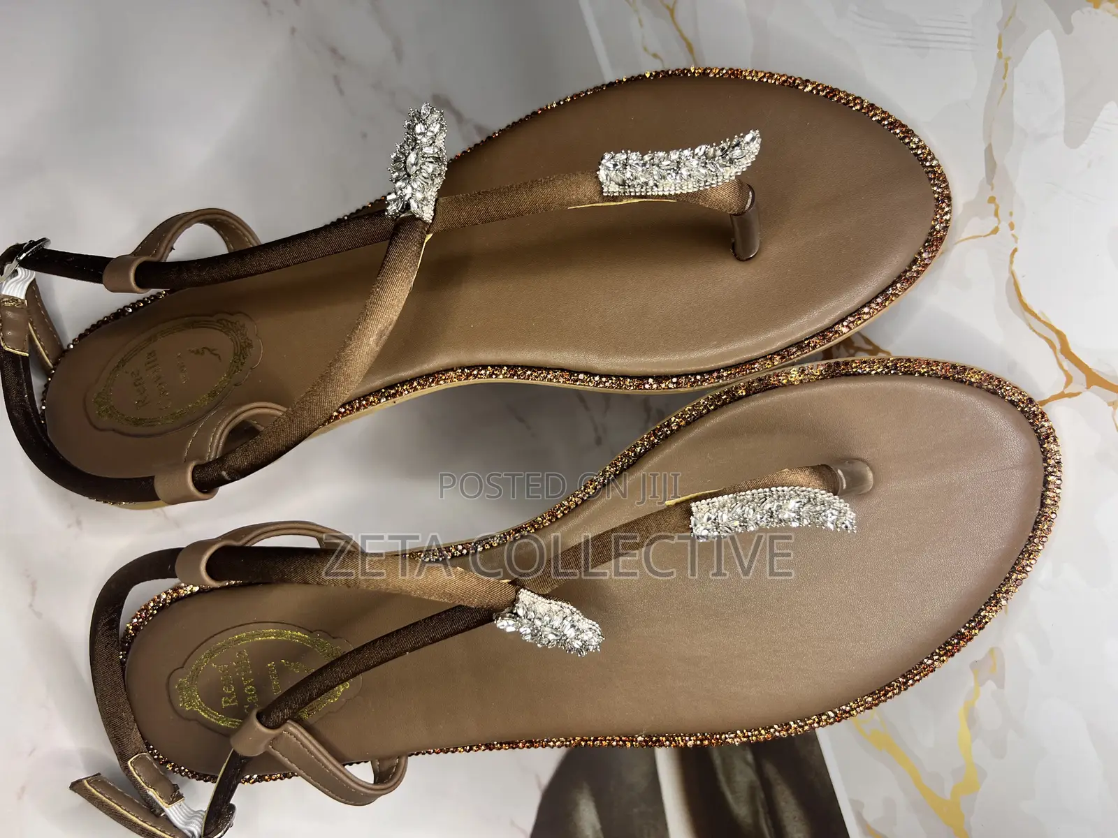 Brown Female Flat Chic Sandal Size 41