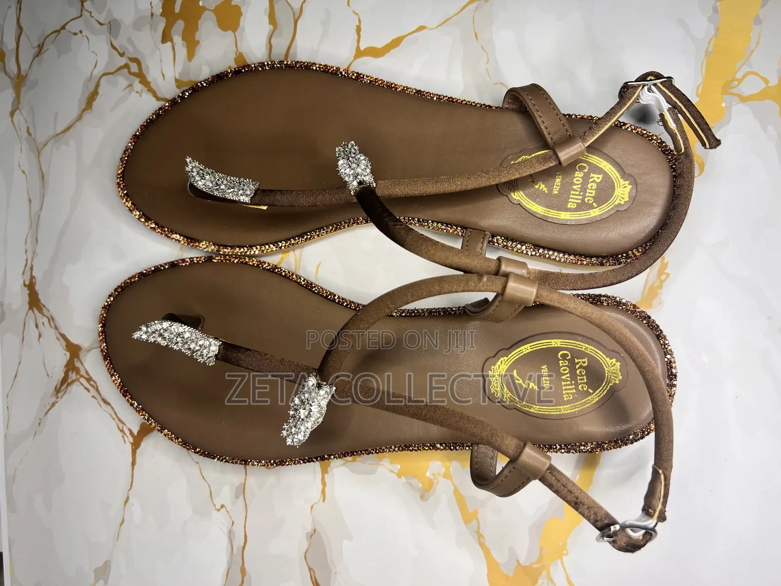 Brown Female Flat Chic Sandal Size 41