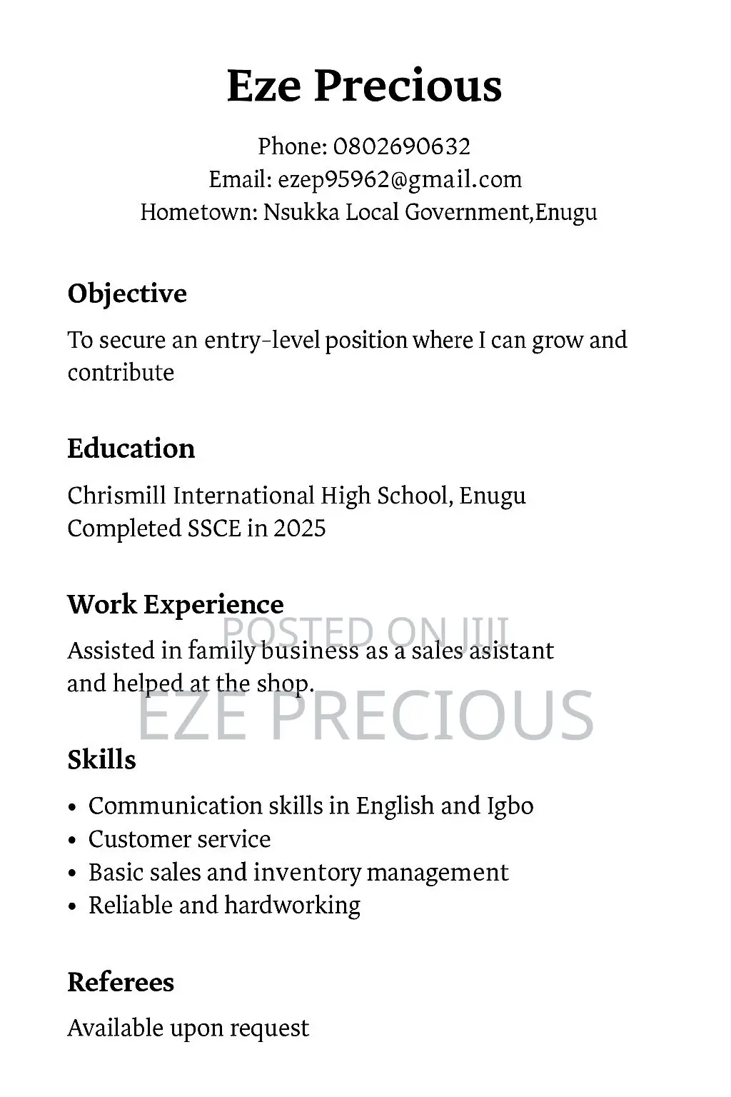 Sales and Inventory Coordinator