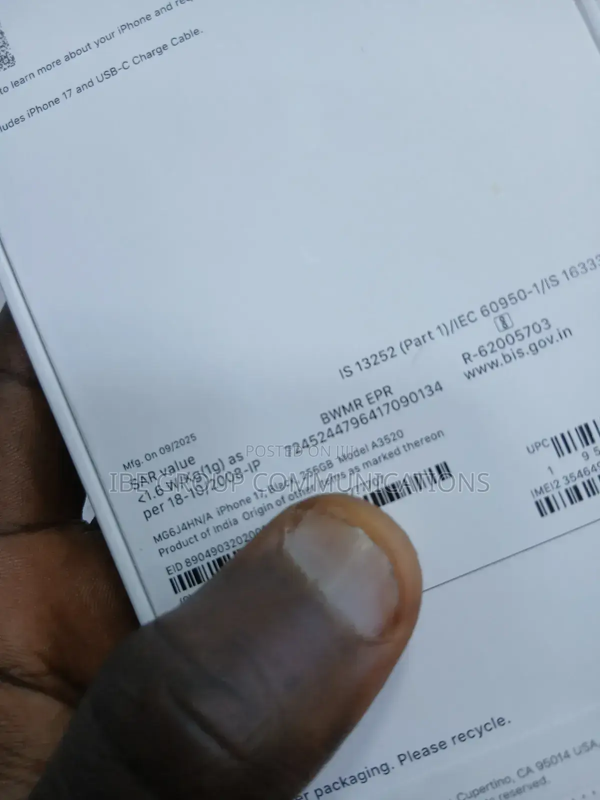 New Apple iPhone 17 256 GB