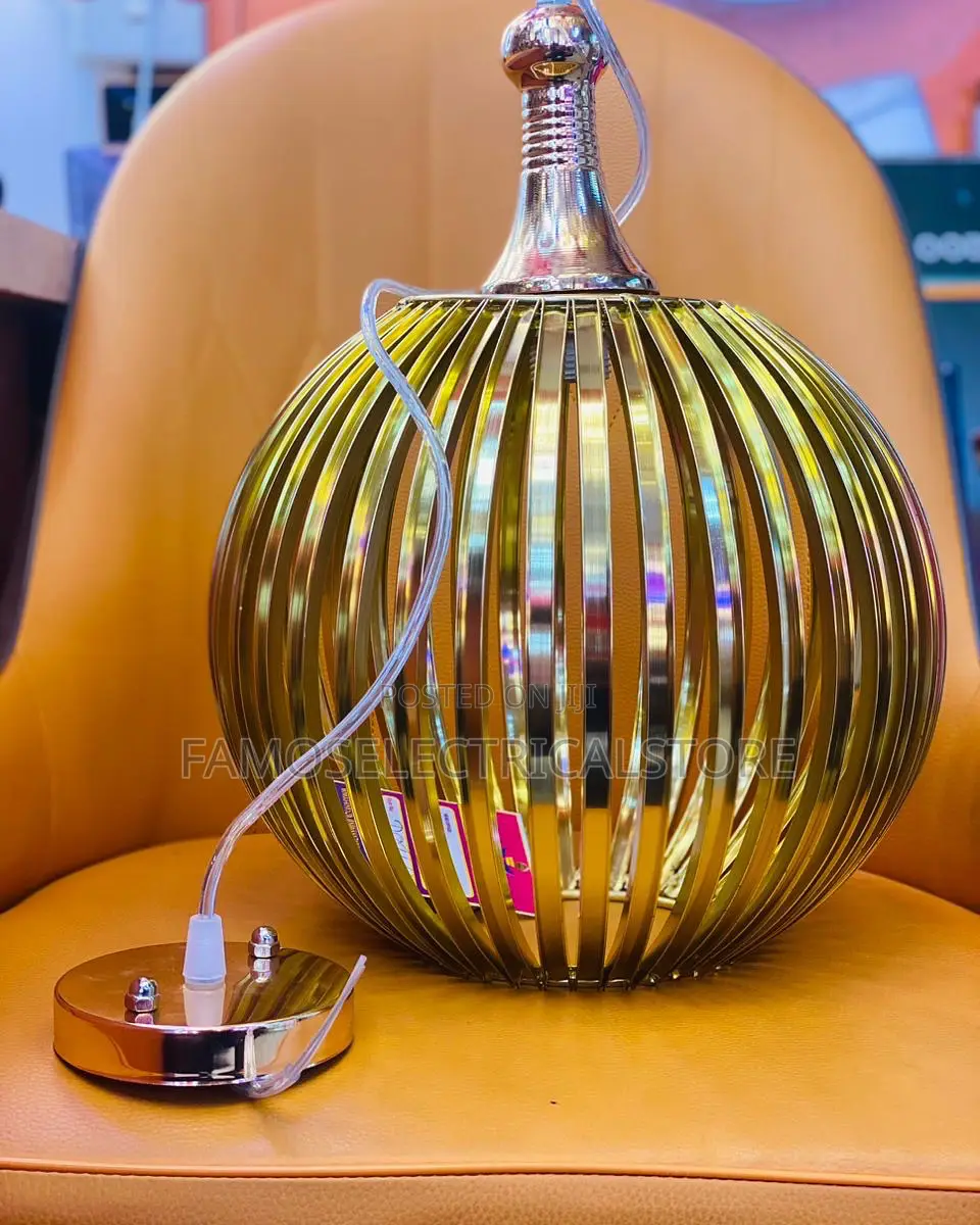 Modern Ceiling Mounted Iron Golden Pendant