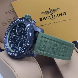 Breitling Chronograph Green Strap Wristwatch