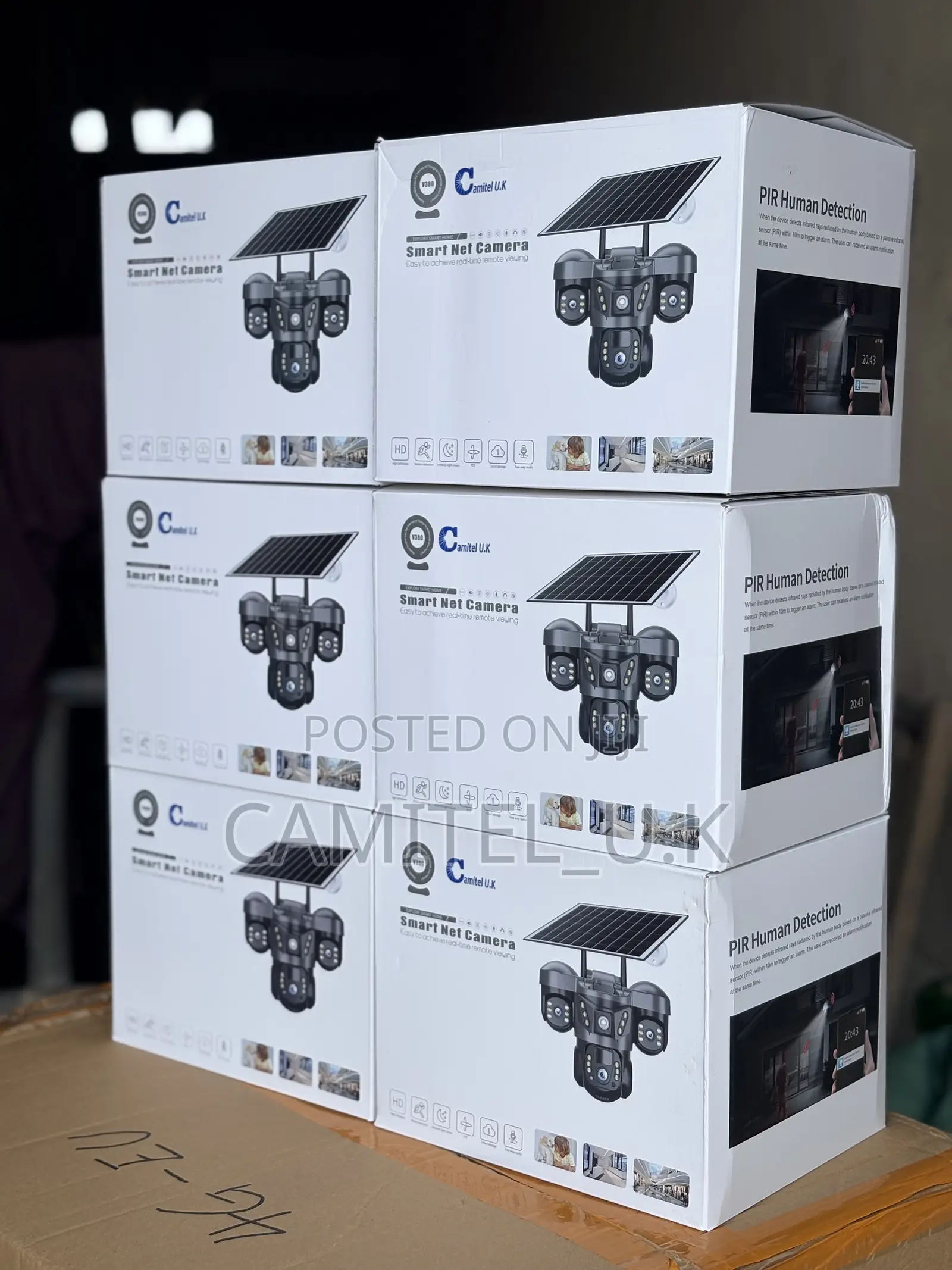 V380 Pro 3-Lens Solar Smart Security Camera