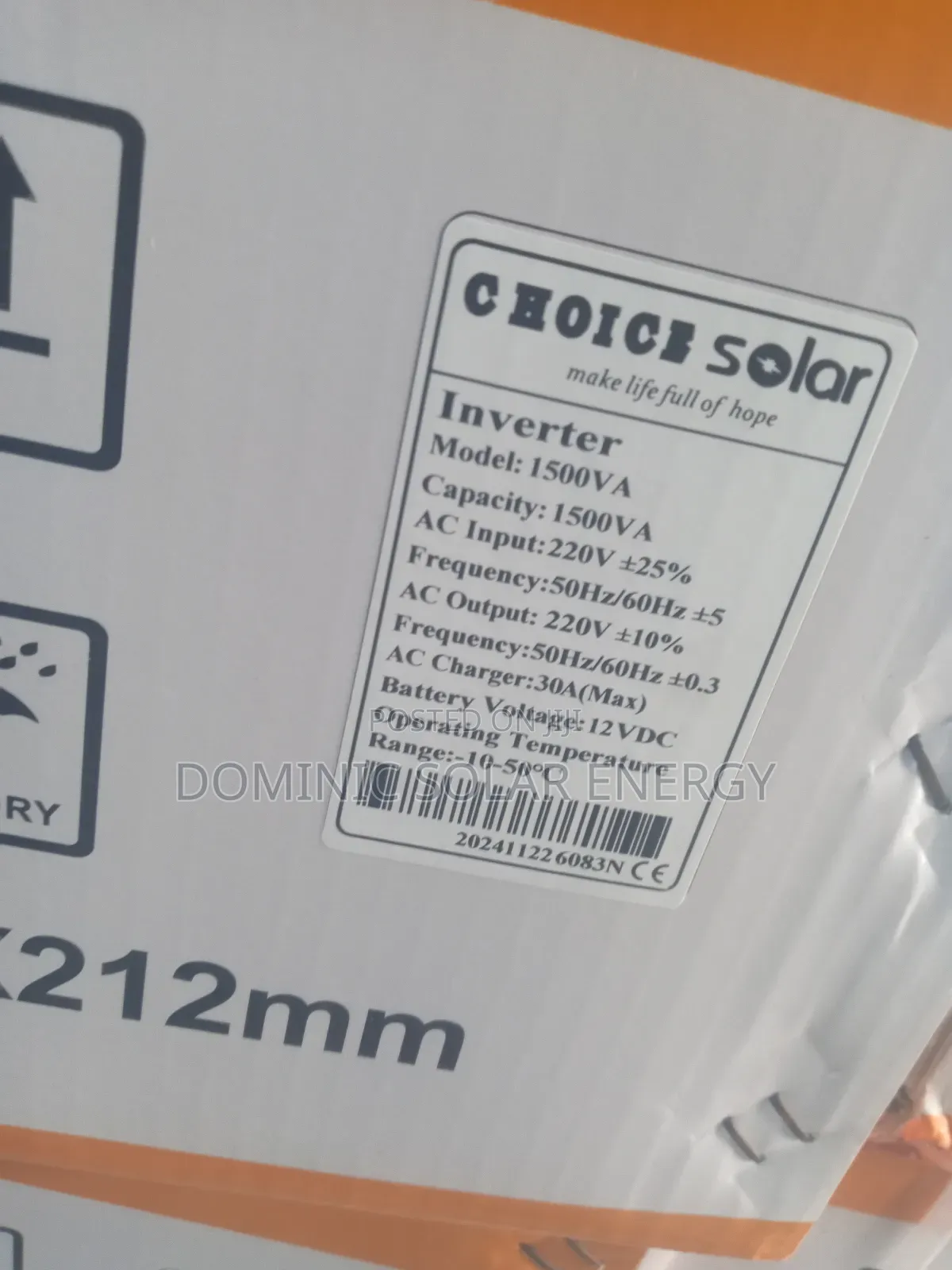 1.5kva/12v Hybrid Hoice Solar Inverter