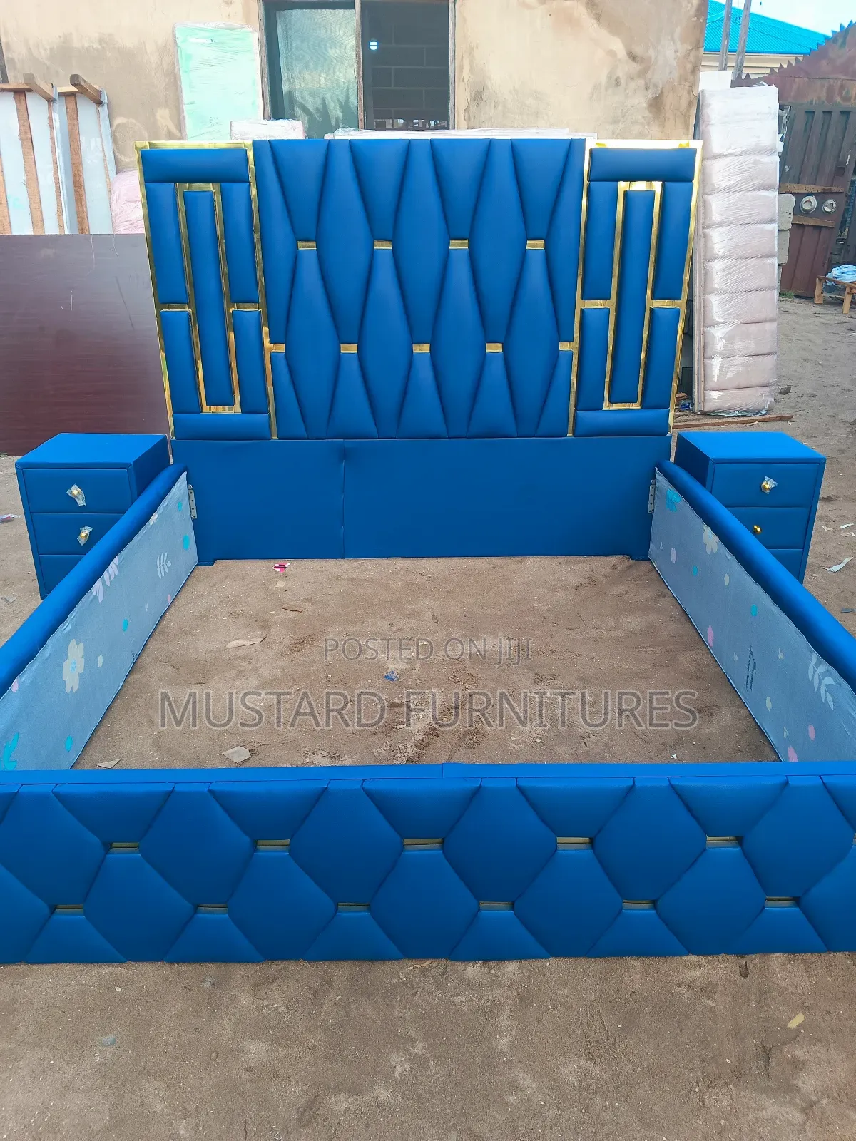 Quality 6x6ft Padded Bedframe With Two Sides Drawer (Quality Leather)