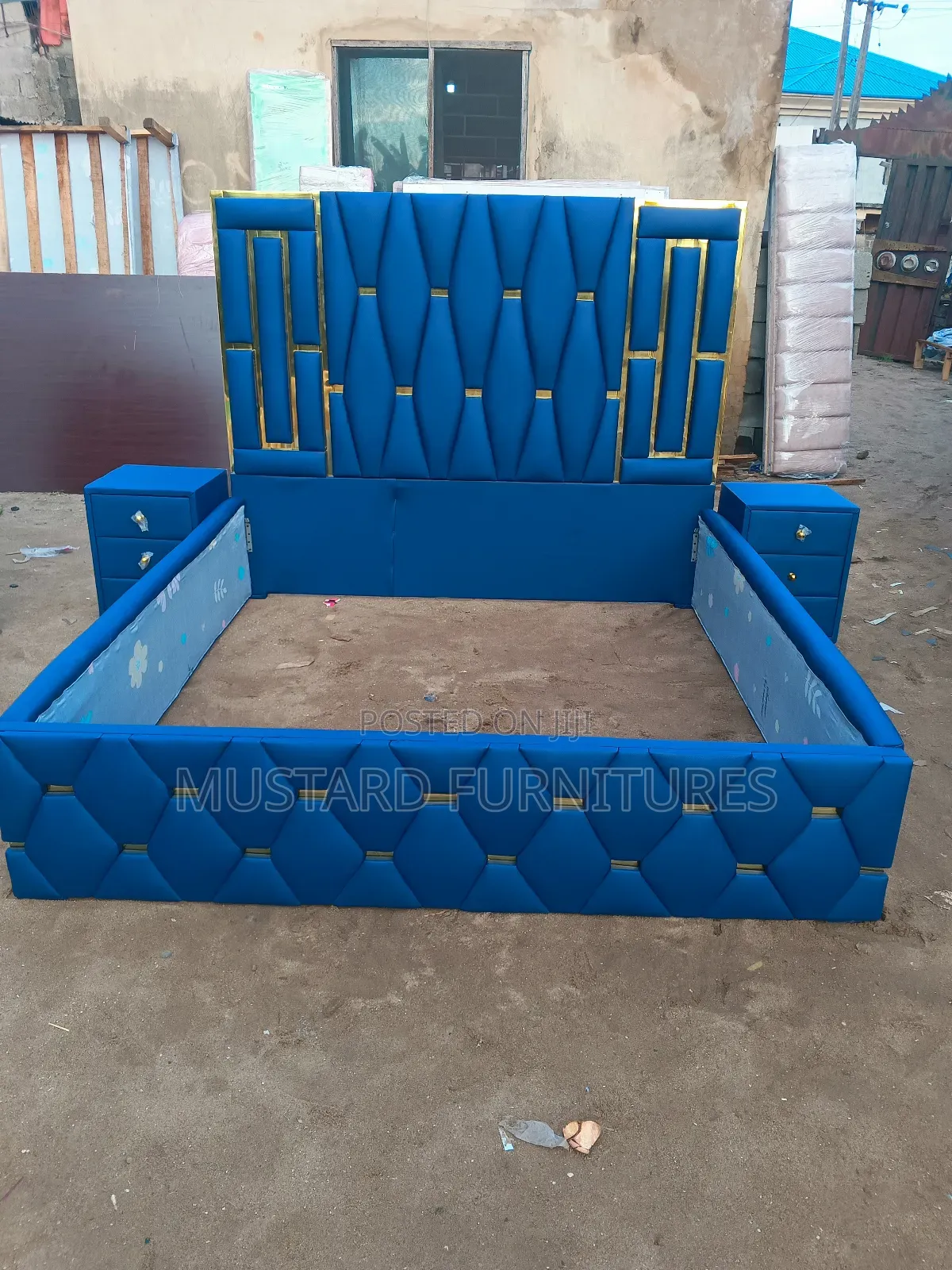 Quality 6x6ft Padded Bedframe With Two Sides Drawer (Quality Leather)