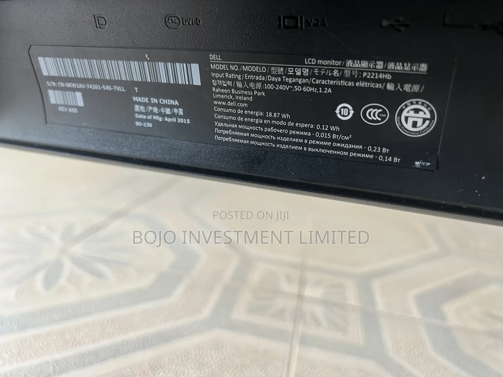 Dell P2214hb Lcd Monitor Screen