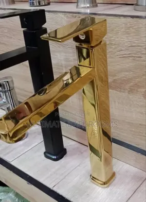 High Long Gold Single Basin Tap for Counter Tops