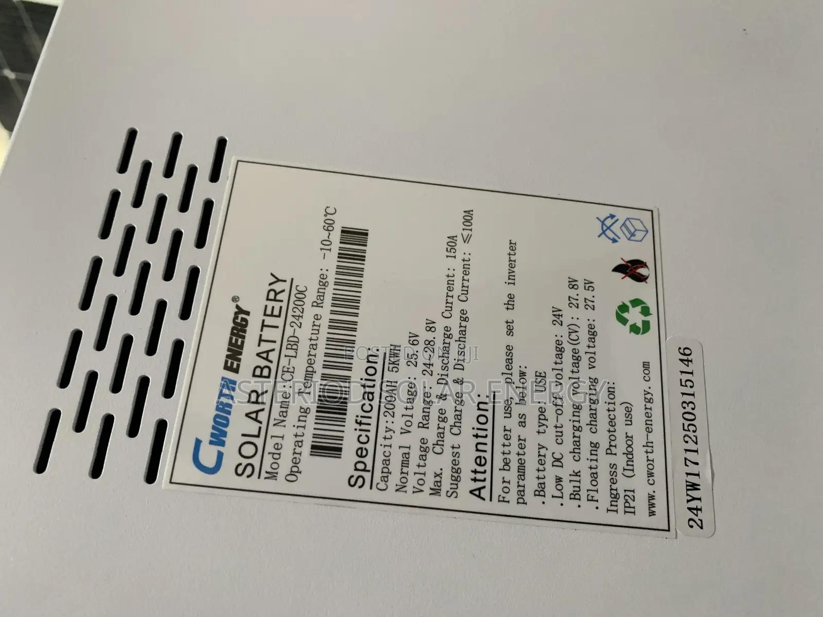 5kwh 24v Cworth Lithium Ion Battery 