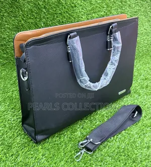 Men Office Leather Bags (Black Color)