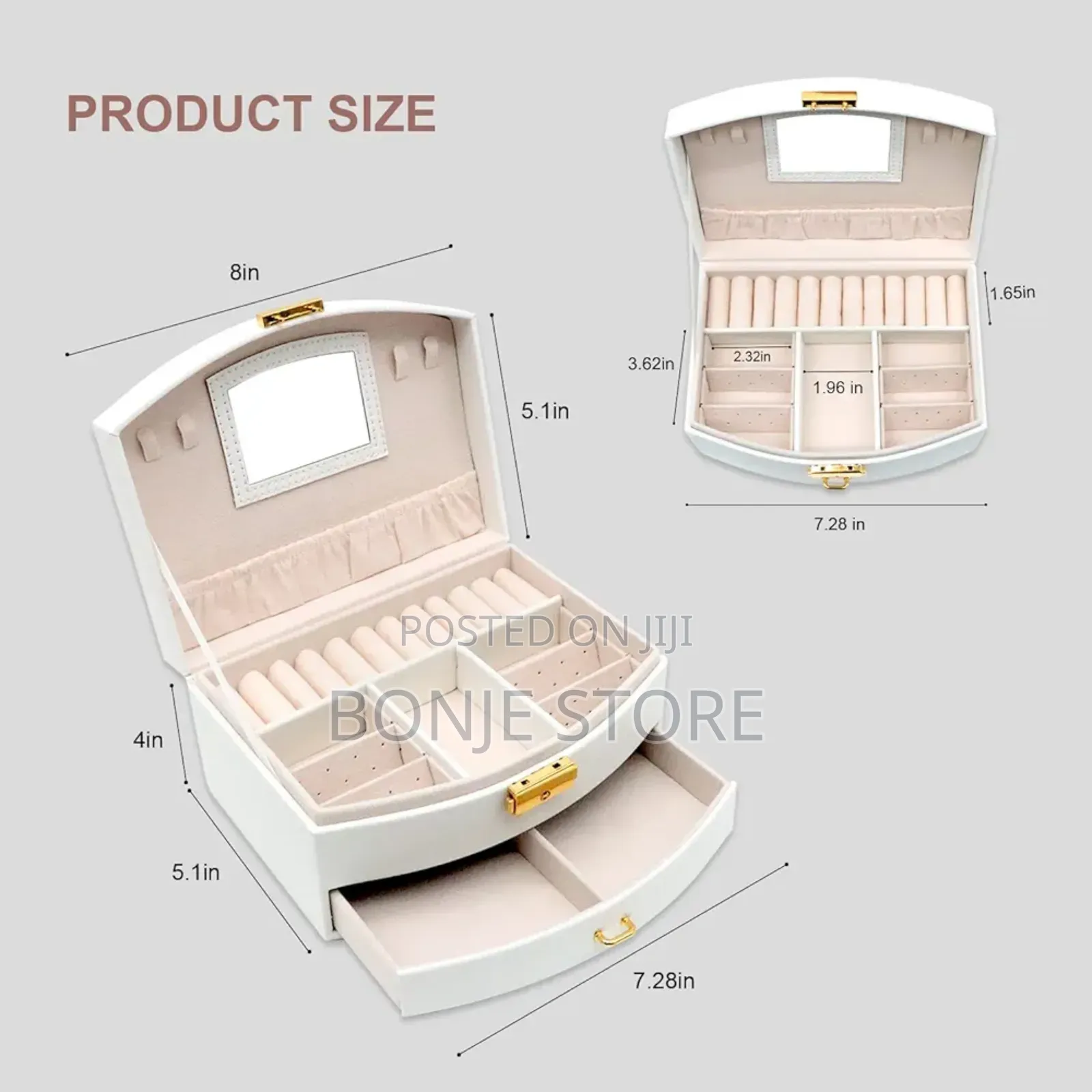 Multi-layer Leather Jewelry Box Good -quality, Large-capacity