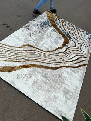 Gold Strip Turkish Rug Design