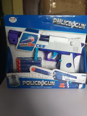 Police Toy Gun: Foam Dart Blaster- 8m Range With 6 Darts