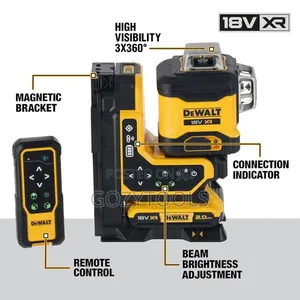 Dewalt 20v Max *Xr Remote Control 100m /360 Degree Line Laser 100 Kit