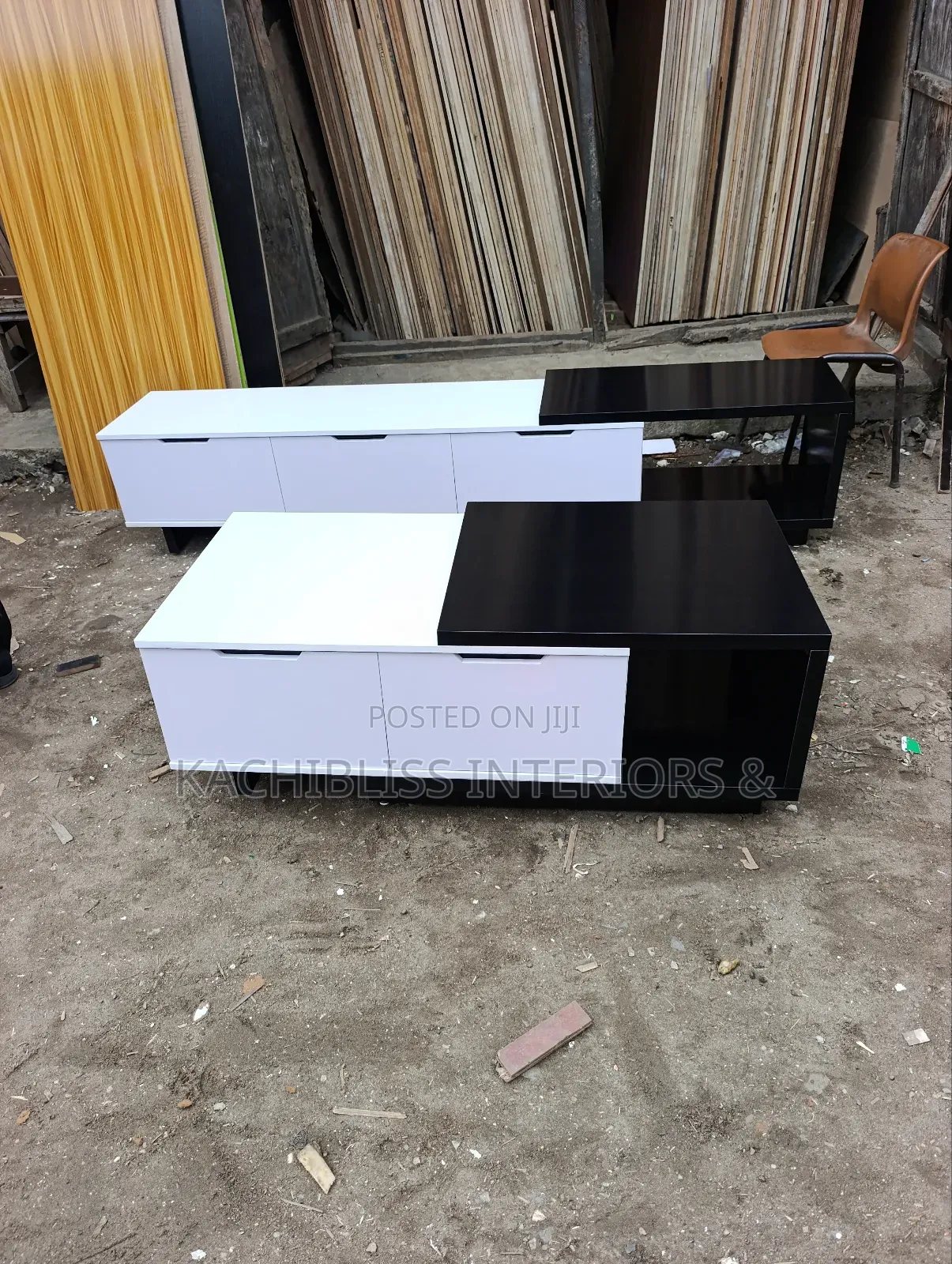 7ft Premium Tv Console and 4ft Center Table
