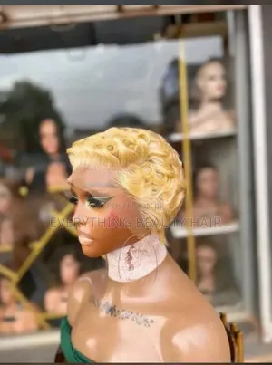 Blonde Full Frontal Pixie Cut