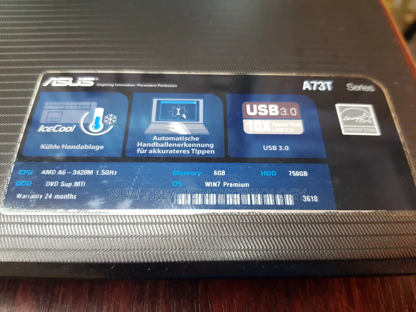 Laptop Asus 6GB AMD A6 HDD 750GB