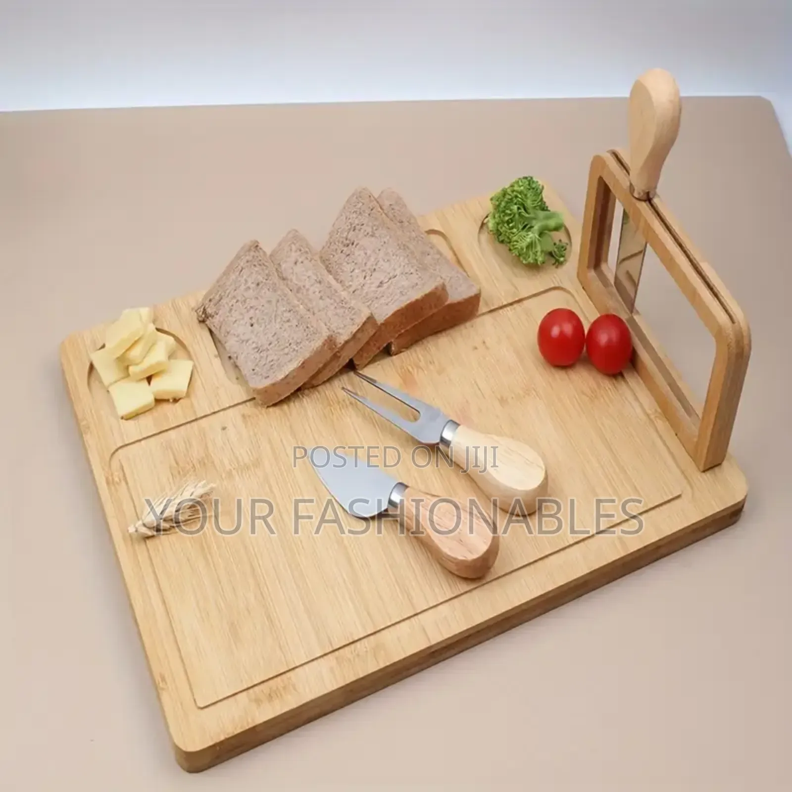 Wooden Cheese Charcuterie Board With Knife Set
