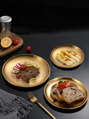 Stainless Steel Golden Dinner Plate