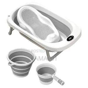 5 in 1 Newborn Toddler Foldable Bathtub With Silicone Baby Bather