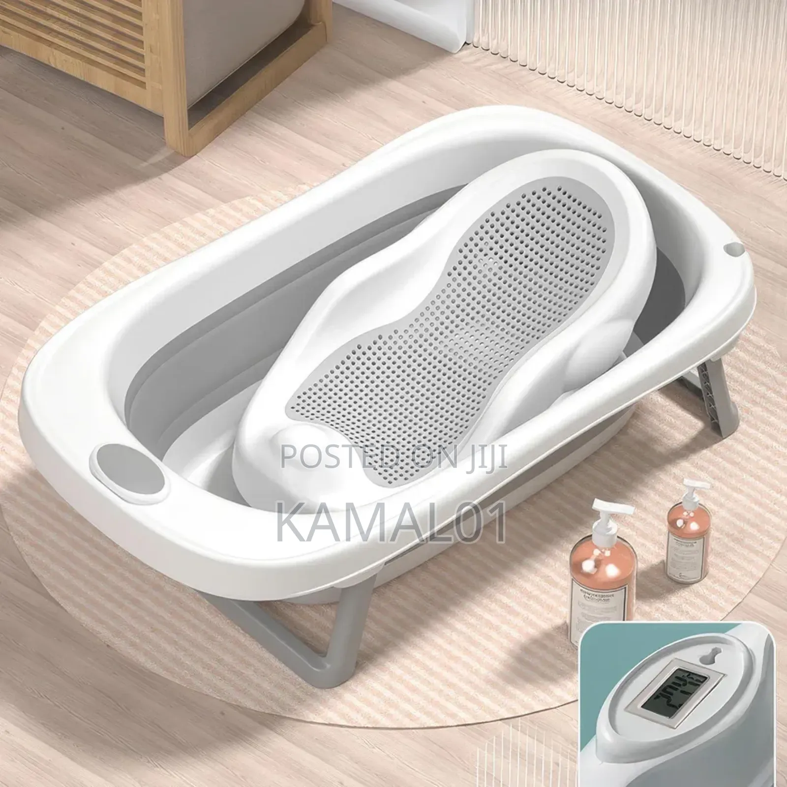 5 in 1 Newborn Toddler Foldable Bathtub With Silicone Baby Bather