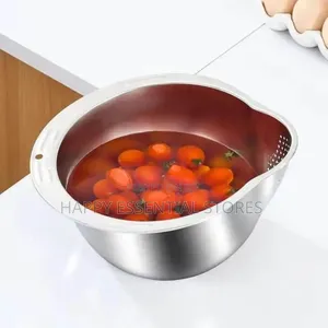 304 Stainless Steel Multipurpose Rice Washing Bowl With Slanted