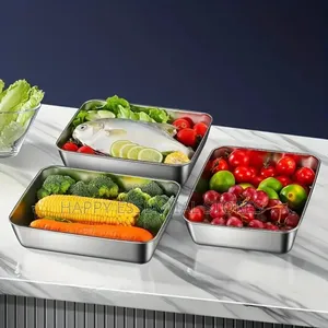3pcs Stainless Steel Storage With Lid