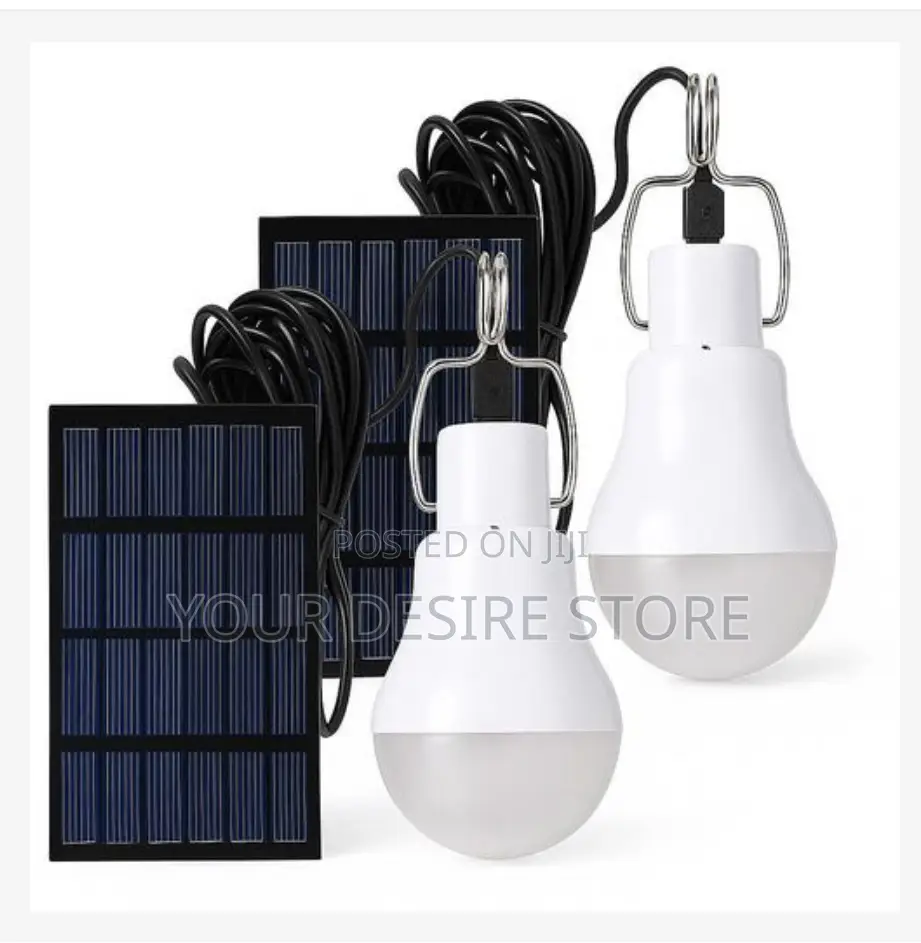 Mythco 2pcs Portable Solar Light Bulb With Rechargeable Solar Panel