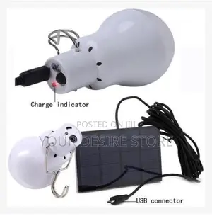 Mythco 2pcs Portable Solar Light Bulb With Rechargeable Solar Panel