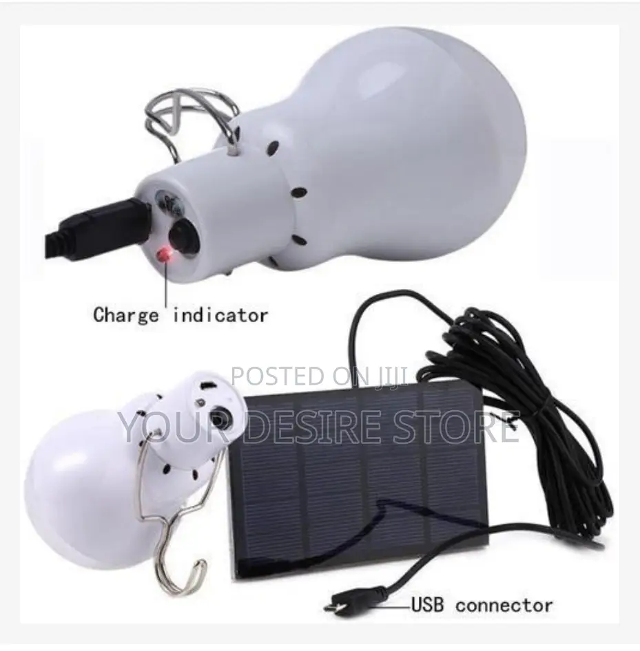 Mythco 2pcs Portable Solar Light Bulb With Rechargeable Solar Panel
